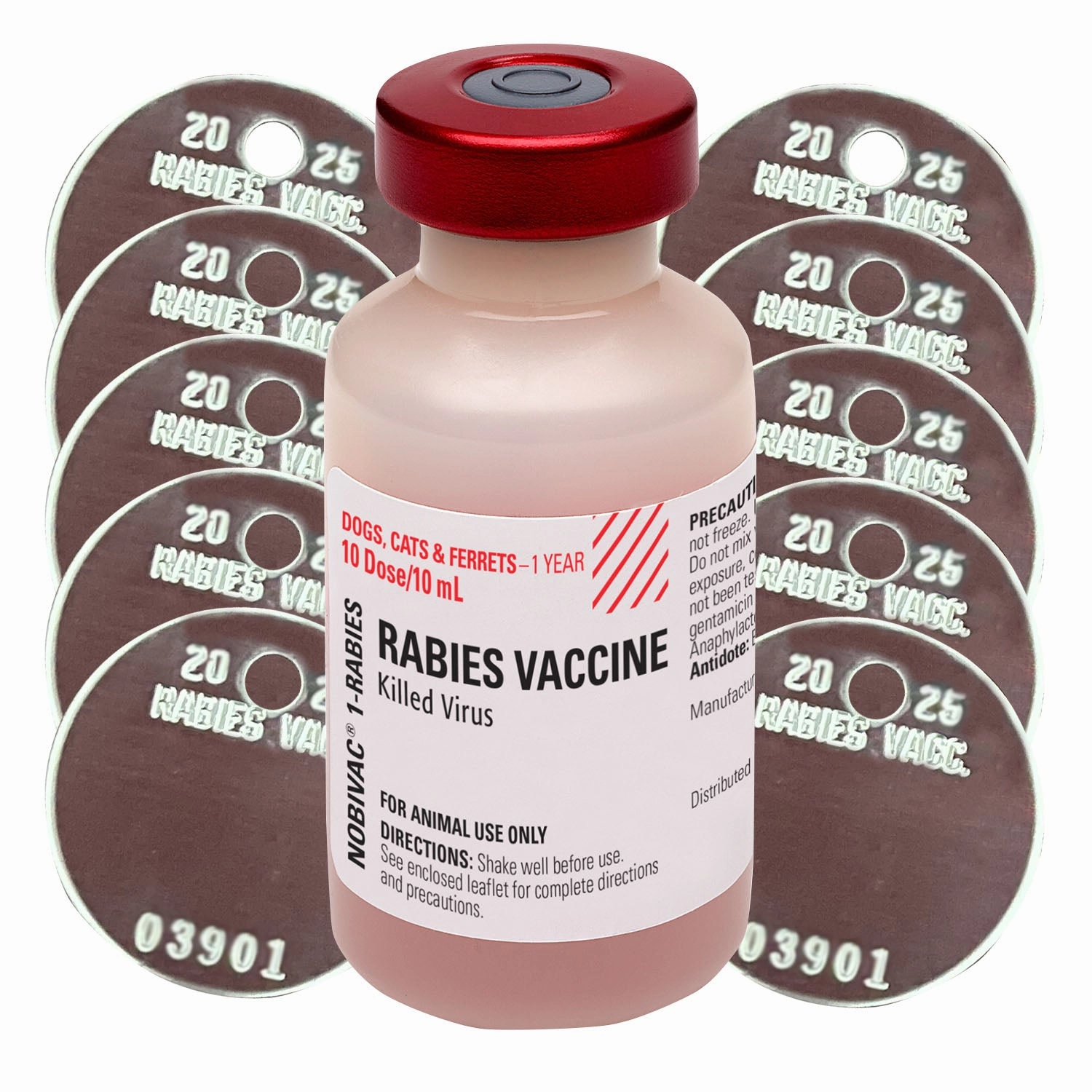 Rx Nobivac 1 Rabies Vaccine, 1 x 10ml Vial Kit with Tags cat climbing tree cat hammock cat steps cat grooming kit cat safety gate
