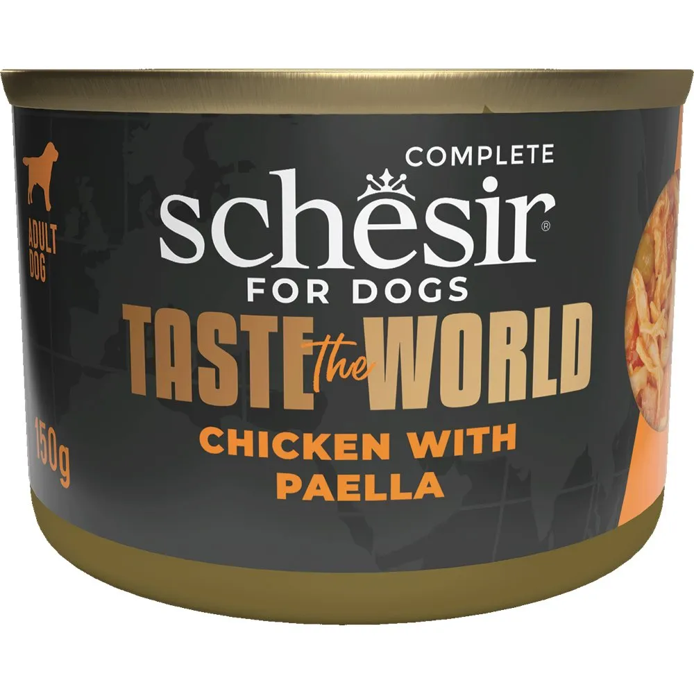 Schesir Taste The World Chicken With Paella Adult Canned Dog Food 150g dog sweater dog tuxedo dog dress holiday dog outfit dog birthday shirt
