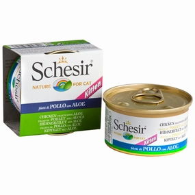 Schesir Chicken Fillet With Aloe In Jelly Kitten Canned Cat Food 85g premium cat food dental cat treats cat chicken treats tuna cat food cat fish treats