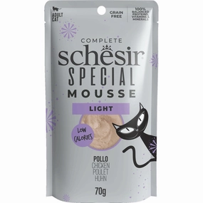 Schesir Special Mousse Light Chicken Grain-Free Adult Pouch Cat Food 70g natural cat food soft cat treats freeze dried cat food organic cat treats indoor cat food