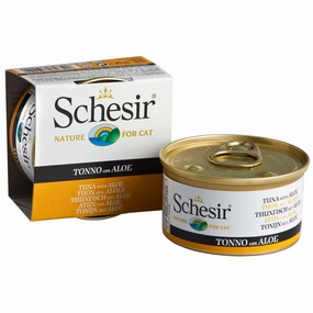 Schesir Tuna with Aloe in Jelly Adult Canned Cat Food 85g natural cat food soft cat treats freeze dried cat food organic cat treats indoor cat food