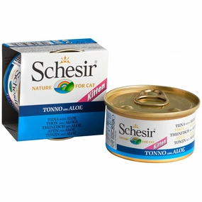 Schesir Tuna With Aloe In Jelly Kitten Canned Cat Food 85g premium cat food dental cat treats cat chicken treats tuna cat food cat fish treats