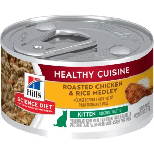 Science Diet Kitten Healthy Cuisine Roasted Chicken & Rice Medley Wet Cat Food cat supplies cat house cat tree cat feeder cat collar