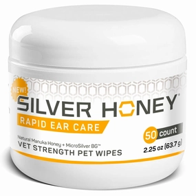 Silver Honey Rapid Ear Care Vet Strength Pet Wipes, 50 ct Jar plush dog toys fluffy dog toy dog cuddle toy dog toy set stuffed toy for dogs