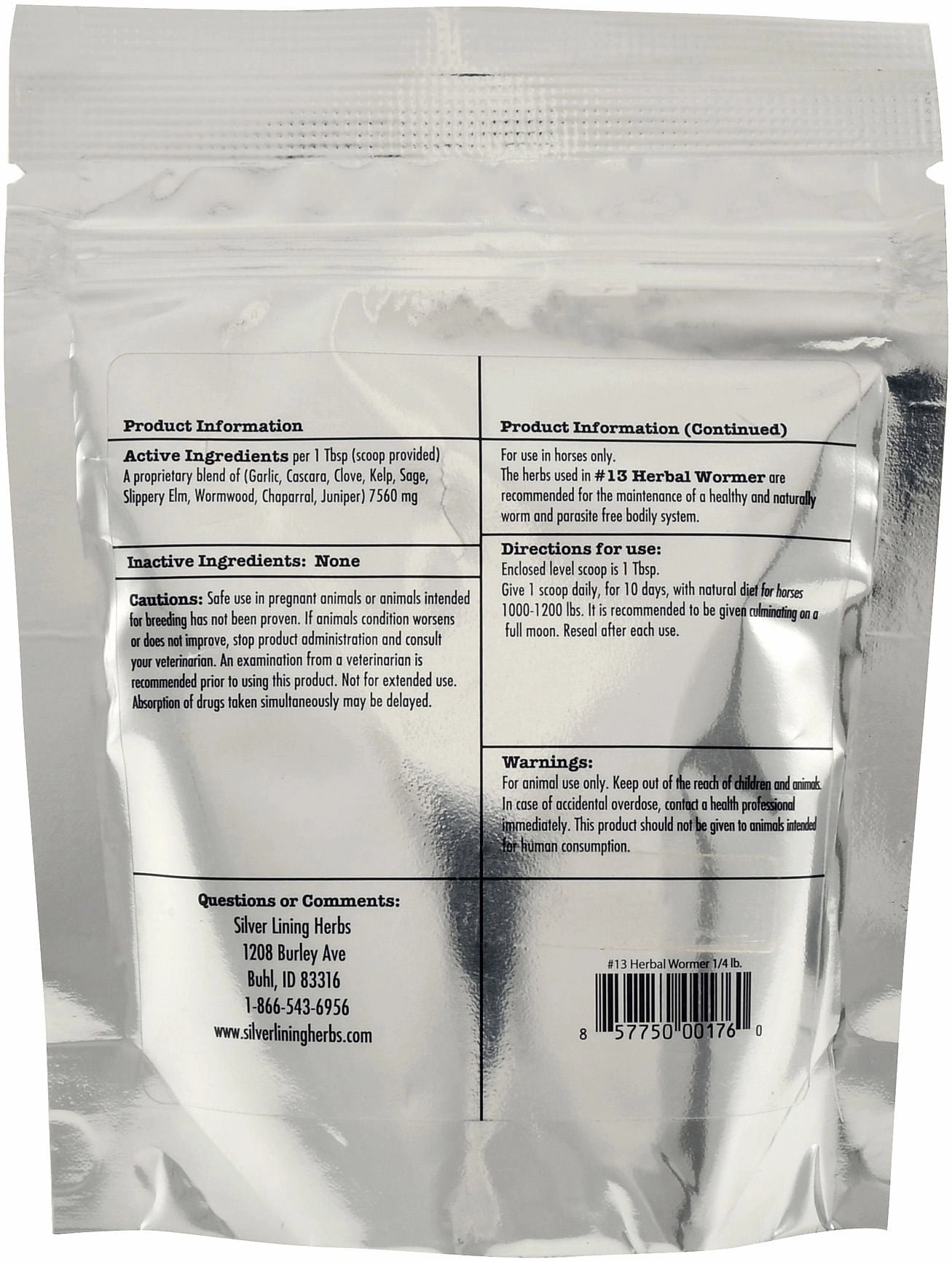 Silver Lining Herbs Herbal Wormer for Horses