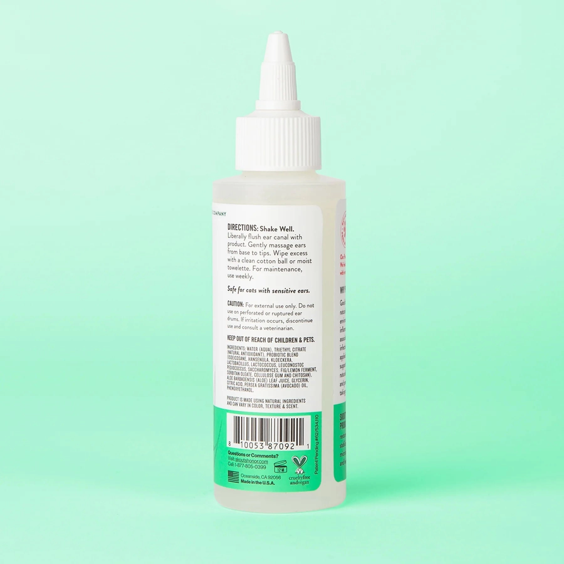 Skout's Honor Cat Probiotic Ear Cleaner, 4 oz