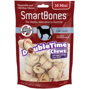 SmartBones DoubleTime Chicken Mini Dog Chews 16pc dog supplies dog food toys accessories dog bed
