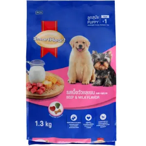 Smartheart Beef & Milk Flavor Puppy Dry Dog Food 1.3kg dog sweater dog tuxedo dog dress holiday dog outfit dog birthday shirt