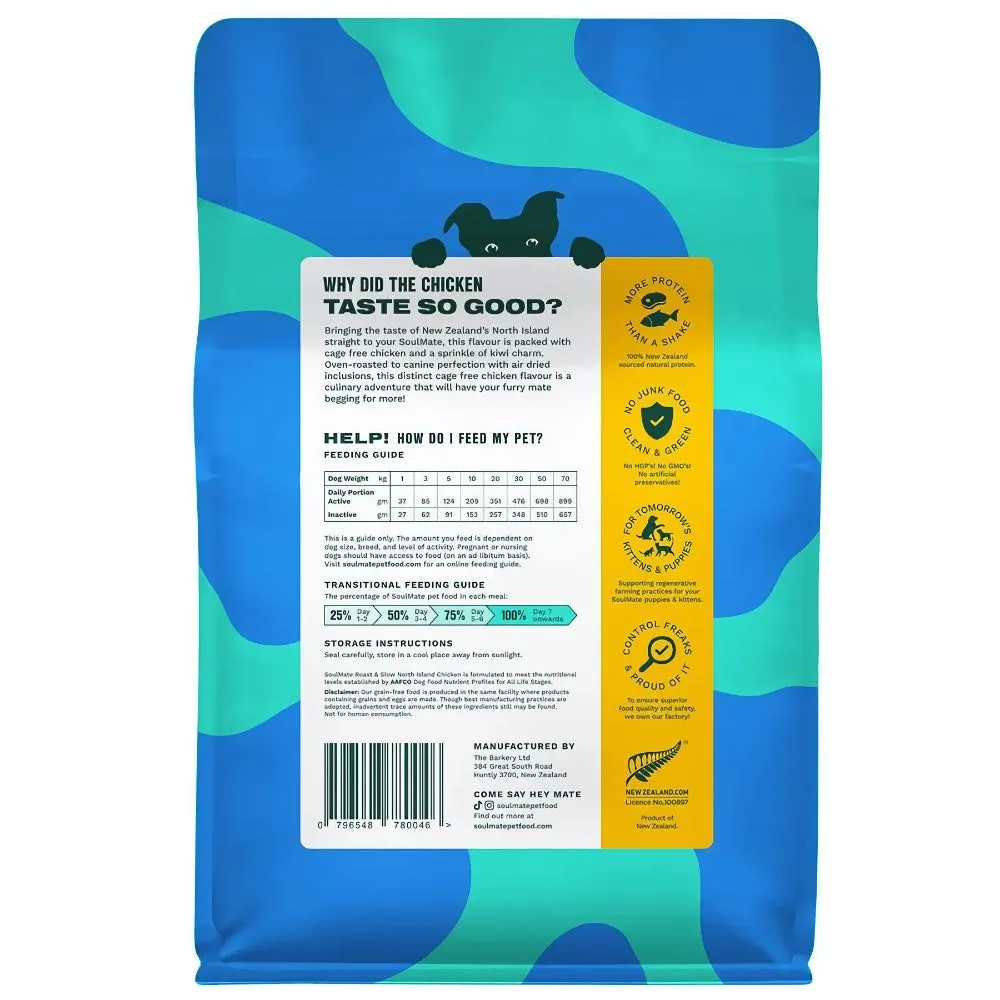 SoulMate Roast & Slow New Zealand Chicken Roasted & Air Dried Dog Food