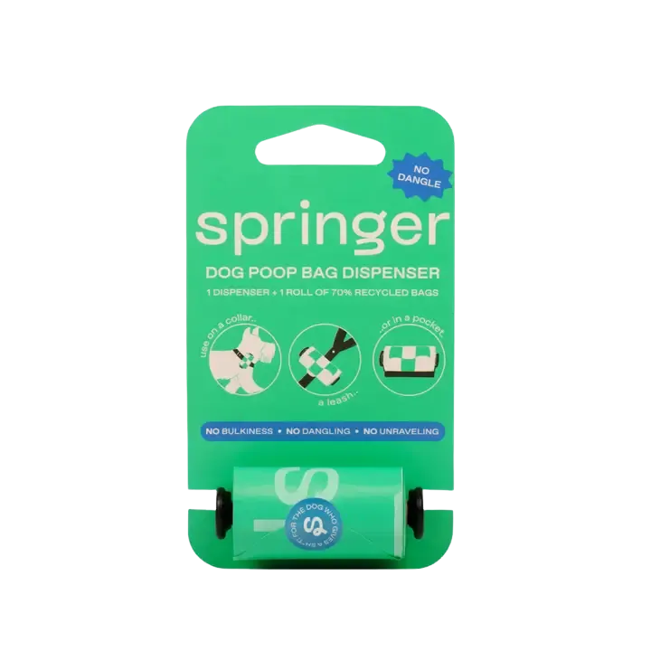 Springer Dog Poop Bag Dispenser Holder   Roll - Black dog pain relief hip joint supplement senior dog care pet arthritis aid dog skin supplement