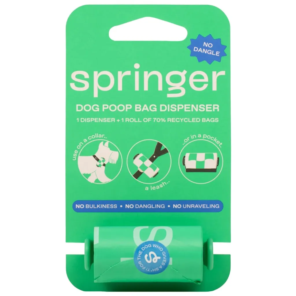 Springer Dog Poop Bag Dispenser With Roll dog travel bowl foldable dog bowl dog water dispenser automatic dog feeder raised dog bowl