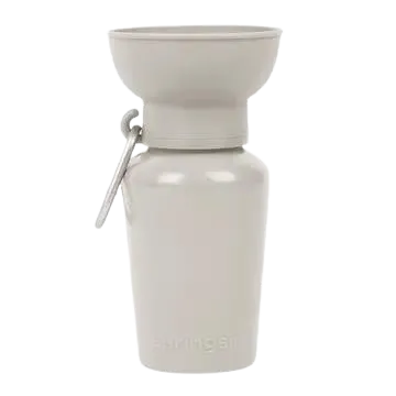 Springer Flip 20oz Dog Travel Water Bottle - White dog pain relief hip joint supplement senior dog care pet arthritis aid dog skin supplement
