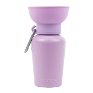 Springer Flip Dog Travel Water Bottle 590ml (Lilac) dog bones rawhide chew sticks dog jerky bacon bone