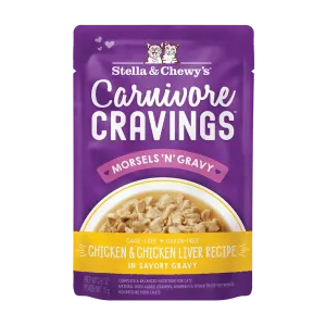 Stella & Chewy's Carnivore Cravings Chicken & Chicken Liver Morsels and Gravy Recipe Wet Cat Food cat supplies cat house cat tree cat feeder cat collar
