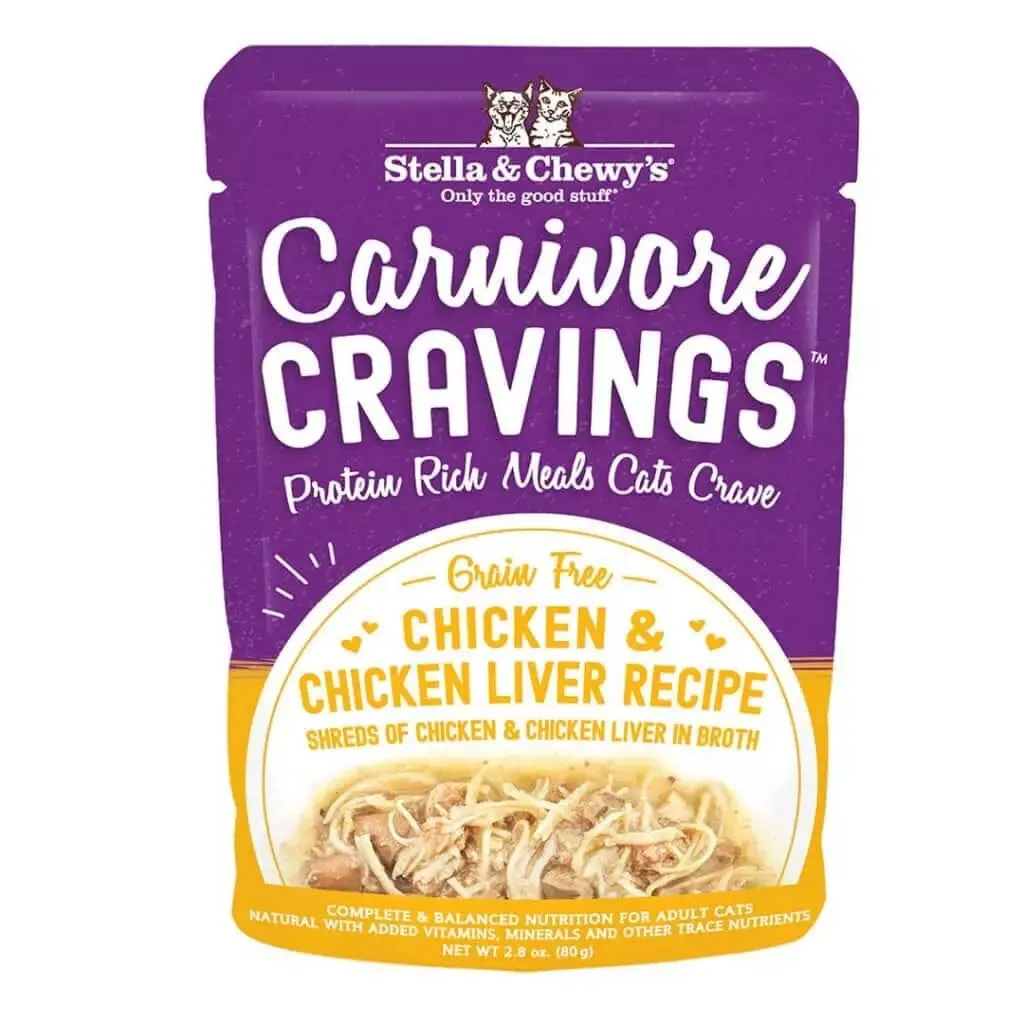 Stella & Chewy's Carnivore Cravings Chicken & Chicken Liver Sreds Recipe Wet Cat Food cat supplies cat house cat tree cat feeder cat collar
