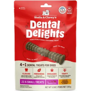 Stella & Chewy's Dental Delights 4-In-1 Dental Dog Treats 5.5oz dog sweater dog tuxedo dog dress holiday dog outfit dog birthday shirt