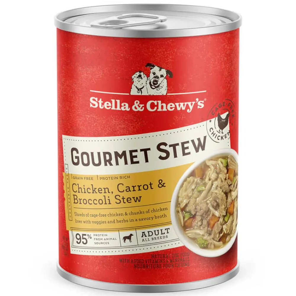 Stella & Chewys Gourmet Chicken, Carrot & Broccoli Stew Grain-Free Canned Dog Food 12.5oz dog sweater dog tuxedo dog dress holiday dog outfit dog birthday shirt