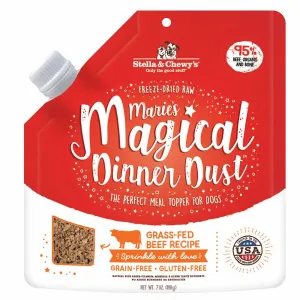 Stella & Chewys Maries Magical Dinner Dust Beef Grain Free Freeze-Dried Raw Dog Food 7oz dog sweater dog tuxedo dog dress holiday dog outfit dog birthday shirt