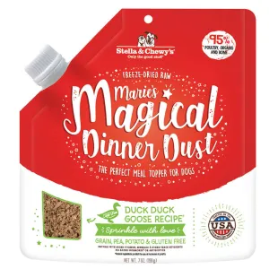 Stella & Chewys Maries Magical Dinner Dust Duck Duck Goose Freeze-Dried Dog Food Topper 7oz dog supplies dog food toys accessories dog bed