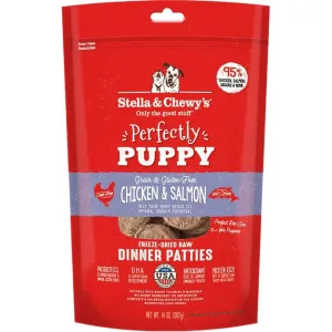 Stella & Chewy's Perfectly Puppy Chicken & Salmon Dinner Patties Grain-Free Freeze-Dried Raw Dog Food 14oz dog sweater dog tuxedo dog dress holiday dog outfit dog birthday shirt
