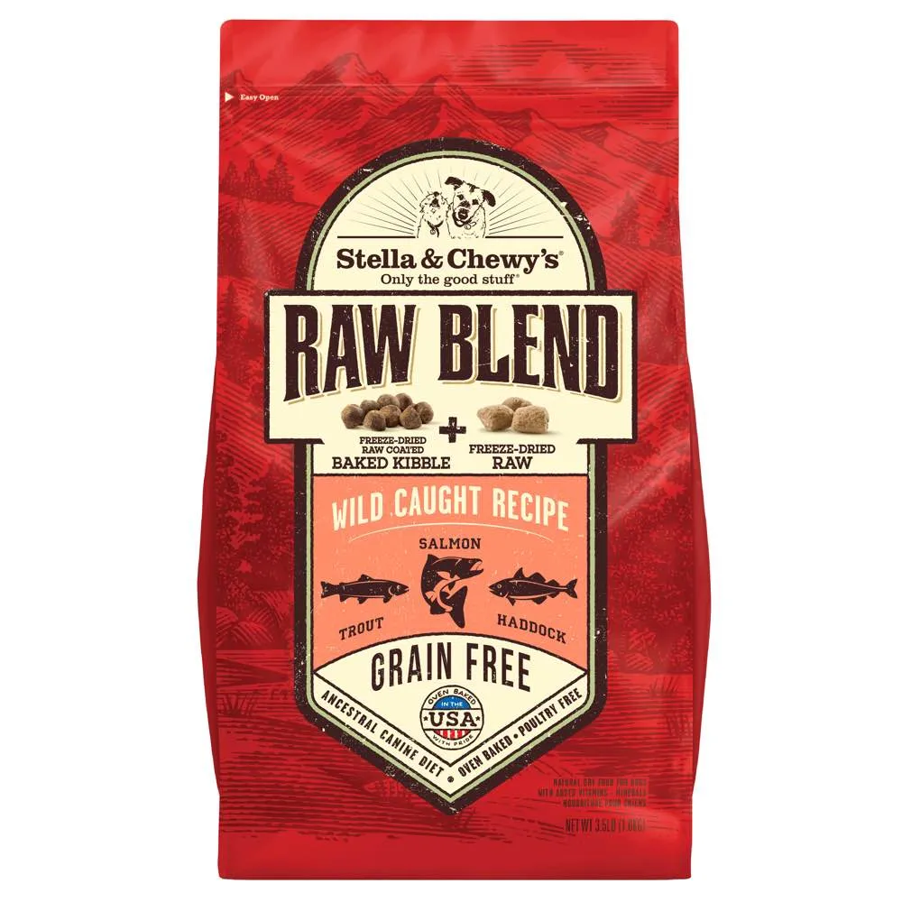 Stella & Chewys Raw Blend Wild Caught Fish Kibble With Freeze-Dried Raw Grain-Free Dry Dog Food dog sweater dog tuxedo dog dress holiday dog outfit dog birthday shirt