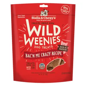Stella & Chewys Wild Weenies Bac'n Me Crazy Recipe Grain-Free Freeze-Dried Dog Treats 3oz dog sweater dog tuxedo dog dress holiday dog outfit dog birthday shirt