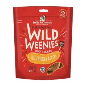 Stella & Chewys Wild Weenies Chicken Recipe Grain-Free Freeze-Dried Dog Treats 3.25oz (Exp 12Sep25) dog sweater dog tuxedo dog dress holiday dog outfit dog birthday shirt