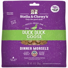 Stella & Chewys Duck Duck Goose Dinner Morsels Freeze-Dried Cat Food cat snacks catnip treats healthy cat food cat reward treats low calorie cat food