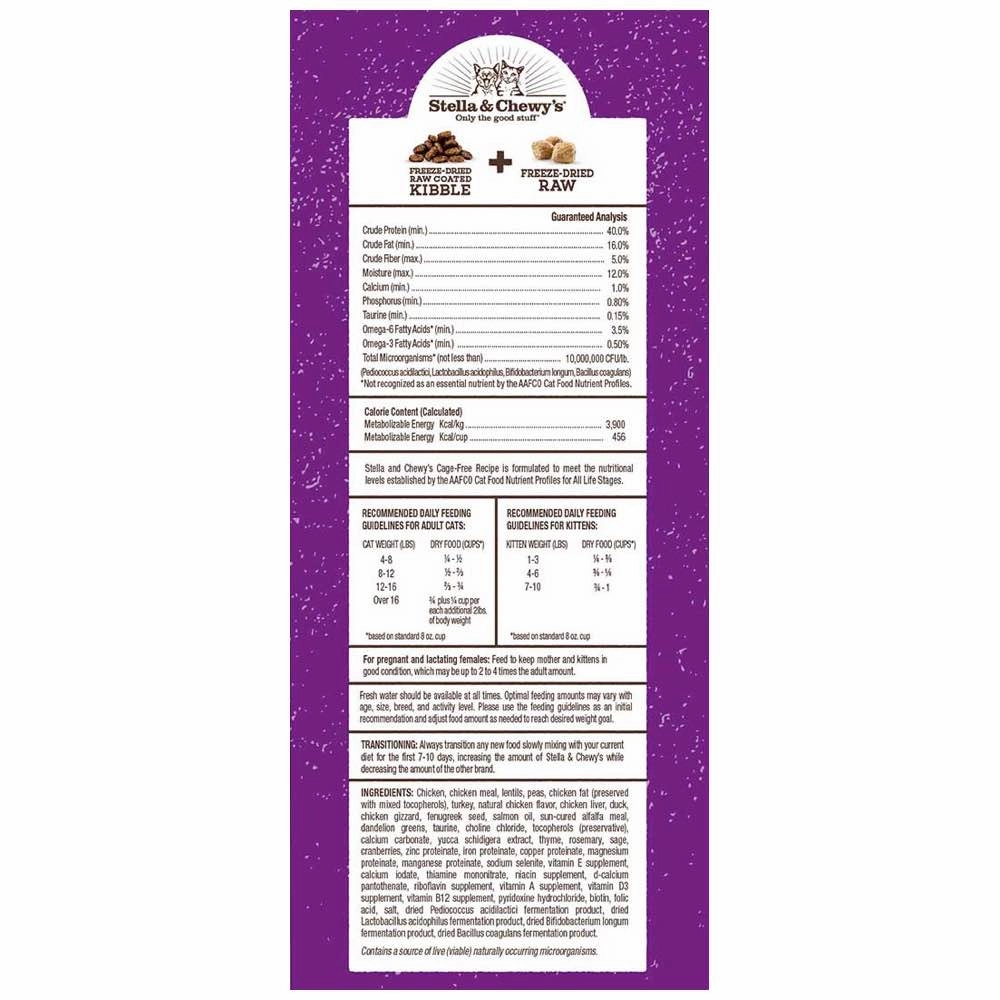Stella & Chewys Freeze-Dried Raw Blend Kibble Cage Free Chicken Grain-Free Dry Cat Food