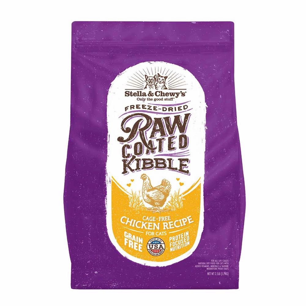Stella & Chewys Freeze-Dried Raw Coated Kibble Chicken Grain-Free Dry Cat Food cat snacks catnip treats healthy cat food cat reward treats low calorie cat food