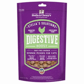Stella & Chewys Stella's Solutions Digestive Boost Chicken Freeze-Dried Cat Food 7.5oz cat snacks catnip treats healthy cat food cat reward treats low calorie cat food