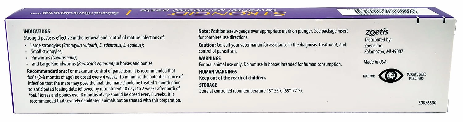 Strongid (pyrantel pamoate) Horse Dewormer