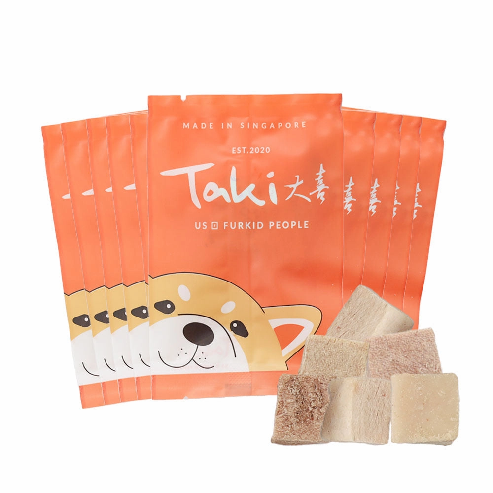 Taki Pork Cubes Freeze-Dried Treats For Cats & Dogs (10 Packets) 100g cat snacks catnip treats healthy cat food cat reward treats low calorie cat food