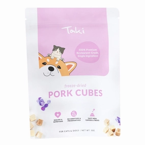 Taki Pork Cubes Freeze-Dried Treats For Cats & Dogs 50g dog chew toys dog dental chews durable chew toys puppy chew toy bone chew
