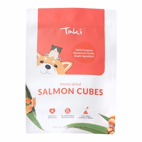 Taki Salmon Cubes Freeze-Dried Treats For Cats & Dogs 50g dog chew toys dog dental chews durable chew toys puppy chew toy bone chew