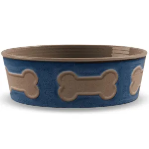 TarHong Bone Emboss Dog Bowl (Indigo) dog bones rawhide chew sticks dog jerky bacon bone