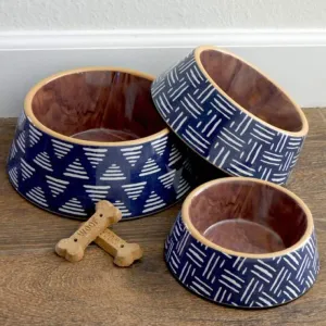 TarHong Indigo Oasis Double Wall Dog Bowl dog bones rawhide chew sticks dog jerky bacon bone