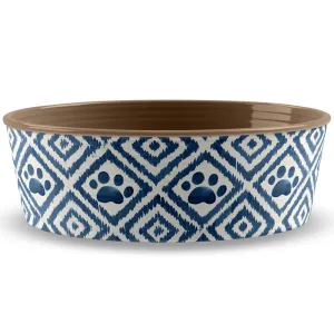 TarHong Paw Ikat Dog Bowl (Indigo) dog bones rawhide chew sticks dog jerky bacon bone