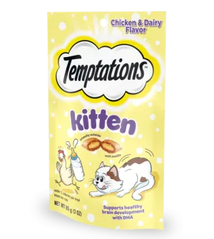 Temptations Kitten Chicken & Dairy Cat Treats cat treats toys for cats cat hair remover cat cleaning supplies cat food bowl