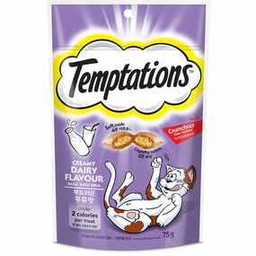 Temptations Creamy Dairy Cat Treats 75g cat snacks catnip treats healthy cat food cat reward treats low calorie cat food