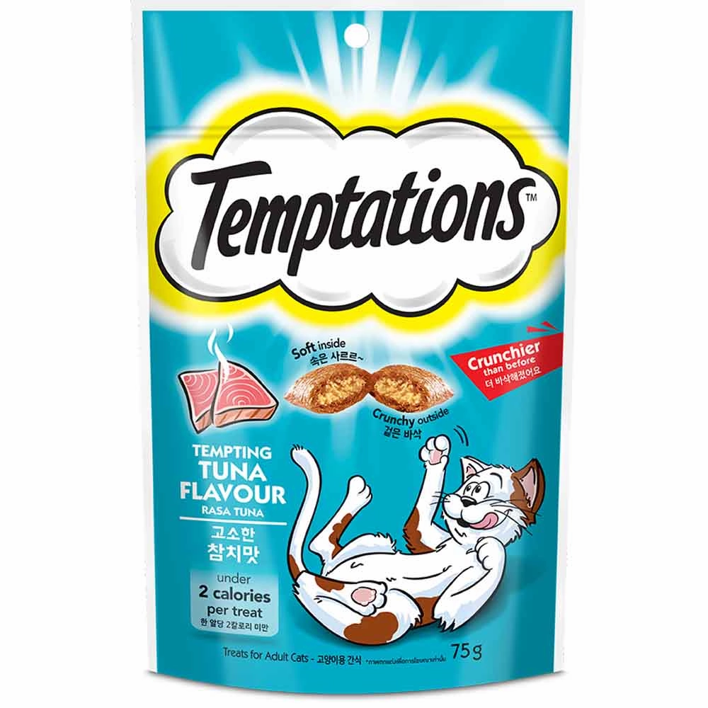 Temptations Tempting Tuna Cat Treats 75g premium cat food dental cat treats cat chicken treats tuna cat food cat fish treats
