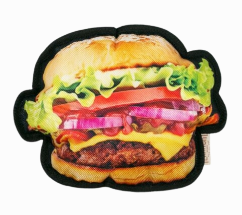 Territory Plush Squeaker Dog Toy - Hamburger 7"