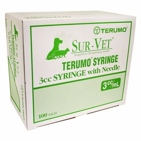 Terumo SUR-VET Luer Lock Syringe with Needle, 3 cc LL, 100 ct cat grooming cat shampoo cat conditioner cat comb cat grooming glove