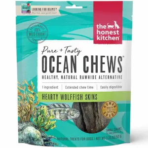 The Honest Kitchen Ocean Chews Hearty Wolffish Skins Grain-Free Dog Treats 3.25oz dog supplies dog food toys accessories dog bed