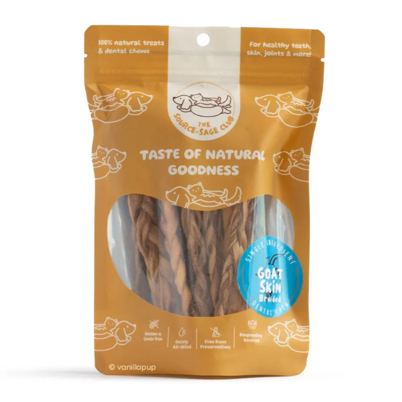 The Source-Sage Club Braided Goat Skin Dog Treats 100g dog supplies dog food toys accessories dog bed