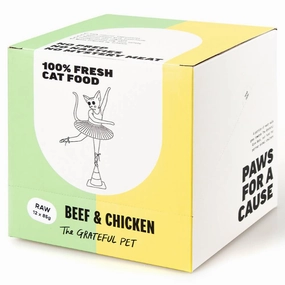 The Grateful Pet Raw Beef & Chicken Frozen Cat Food 1.02kg cat snacks catnip treats healthy cat food cat reward treats low calorie cat food