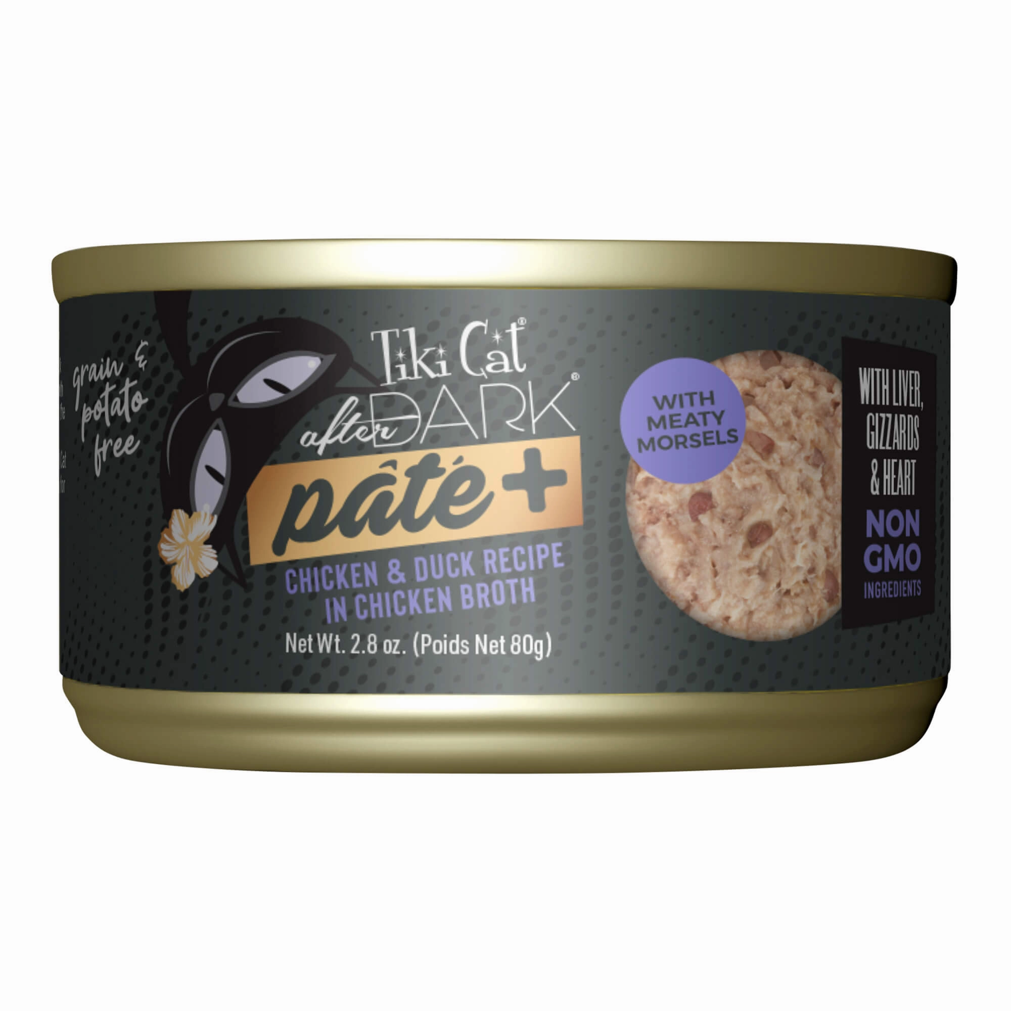 Tiki Cat After Dark Pate  Wet Cat Food, Chicken & Duck cat treats,dry cat food,cat snack pouch