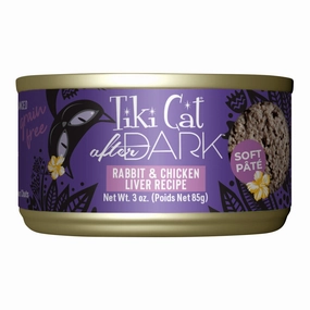 Tiki Cat After Dark Pate Wet Cat Food, Rabbit & Chicken Liver, 3 oz Cans, 12 ct cat treats,dry cat food,cat snack pouch