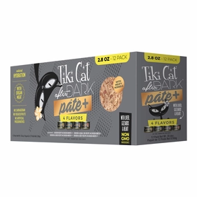 Tiki Cat After Dark Pate  Wet Cat Food, Variety Pack, 2.8 oz Cans, 12 ct cat treats,dry cat food,cat snack pouch