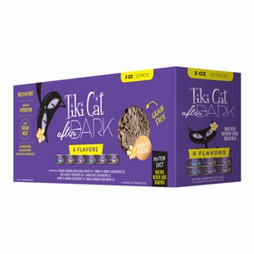 Tiki Cat After Dark Pate Wet Cat Food, Variety Pack, 3 oz Cans, 12 ct cat climbing tree cat hammock cat steps cat grooming kit cat safety gate